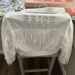 Fringe BRIDE White Denim Jacket
